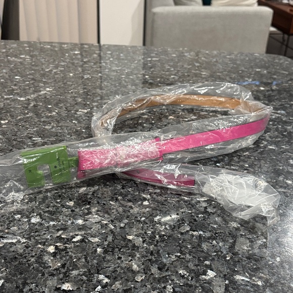 kate spade Accessories - kate spade Vibrant Pink Belt with Green Buckle